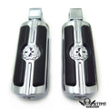 Chrome Gear Skull Footpegs for Yamaha Road Star Warrior (2002–2009)
