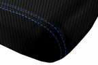 Console Lid Armrest Cover for Dodge Charger (2008–2010) Carbon Fiber Blue Stitch