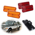 Set of 2 Amber & Red Marker Lights for Chevy GMC Truck (1968–1972)