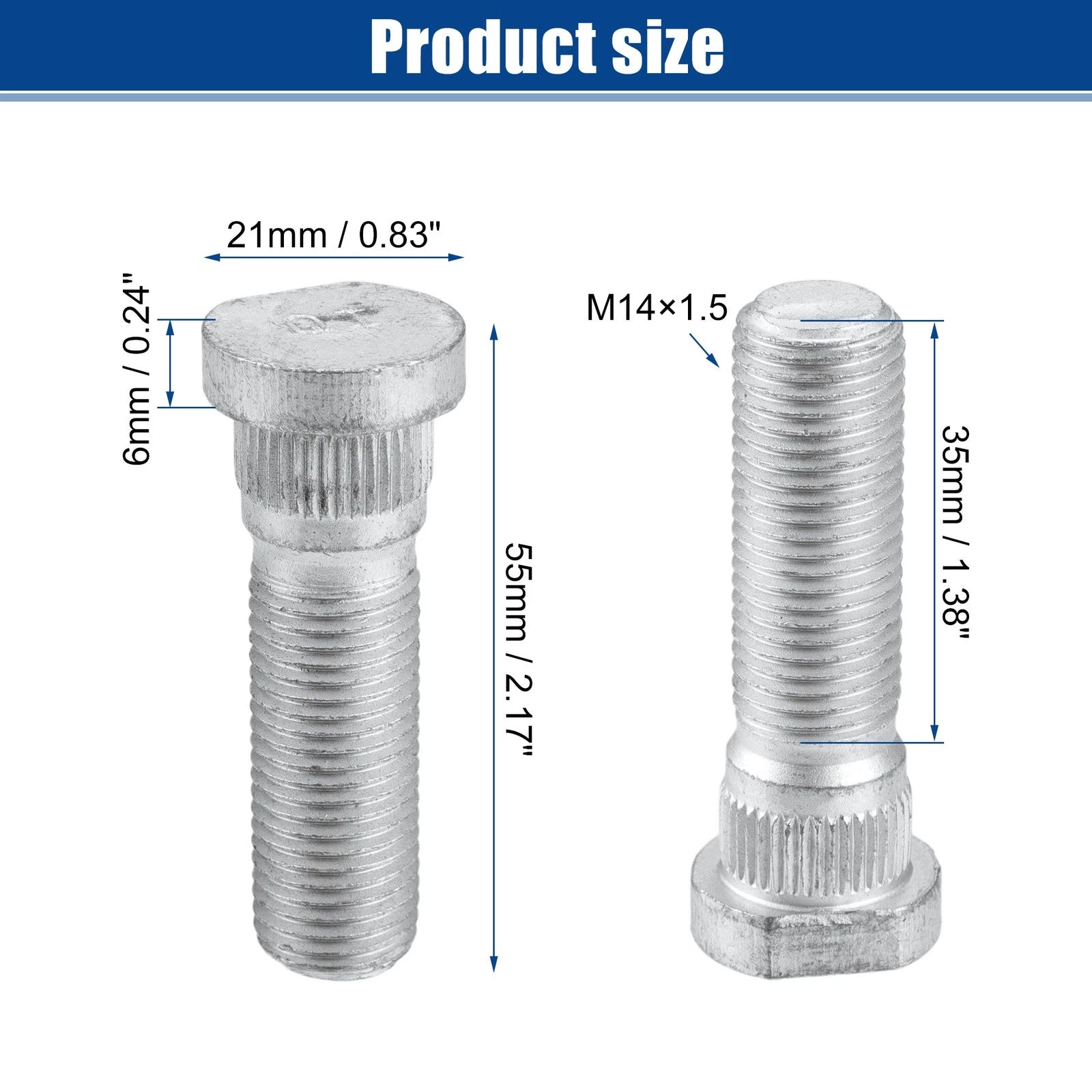 5pcs M14x1.5 Wheel Lug Bolt Nut for Dodge Challenger Charger (2015–2023) No.6507915AA