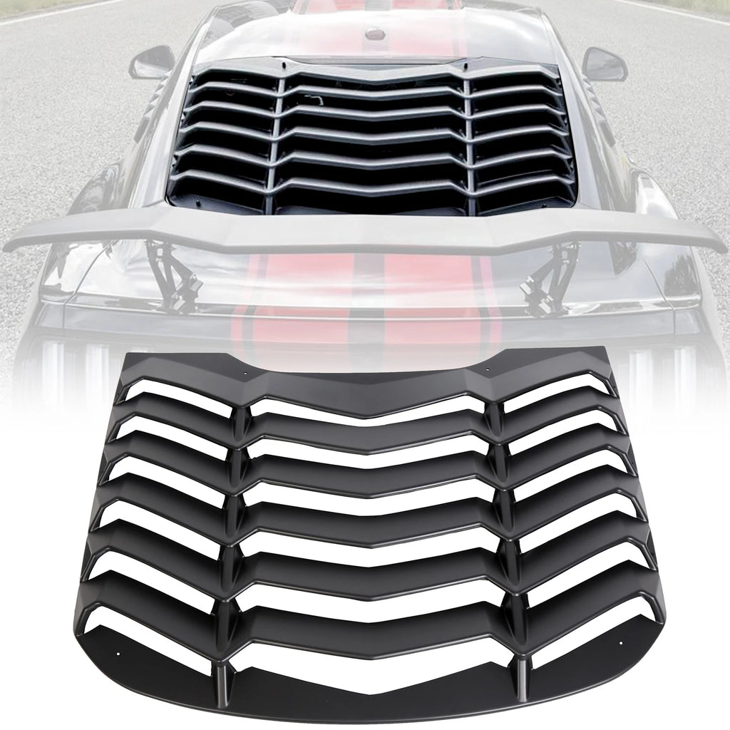 ABS Rear Window Louver Cover Sun Shade Vent for Ford Mustang (2015–2023)