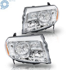 Pair Headlamp for Honda Pilot (2009-2011) Halogen Chrome Assembly