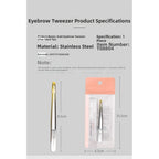 Stainless Steel Eyebrow Tweezers with Slant Tips for Easy Handling