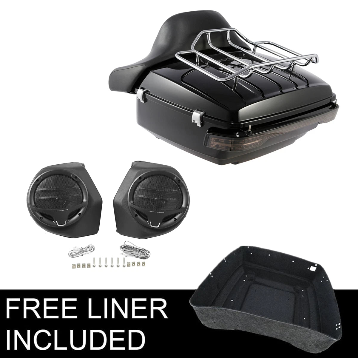 Trunk Rack Pad Speakers for Harley Touring Street Glide (2014–2026)