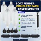 Set of 4 Boat Fenders for (6.5" x 23")