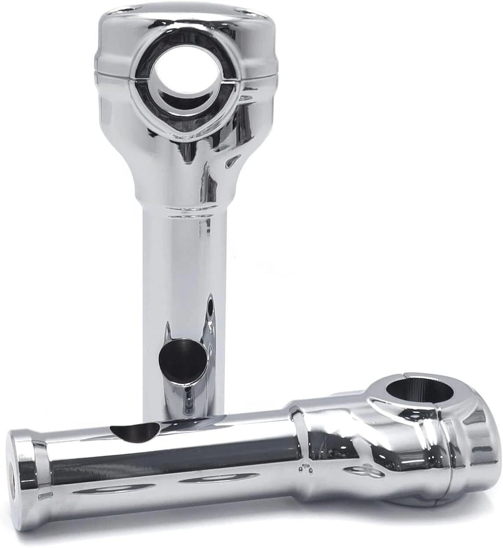 Chrome 6" Risers 1" Handlebar Top Clamps for Harley Super Glide Softail (2006–2023)