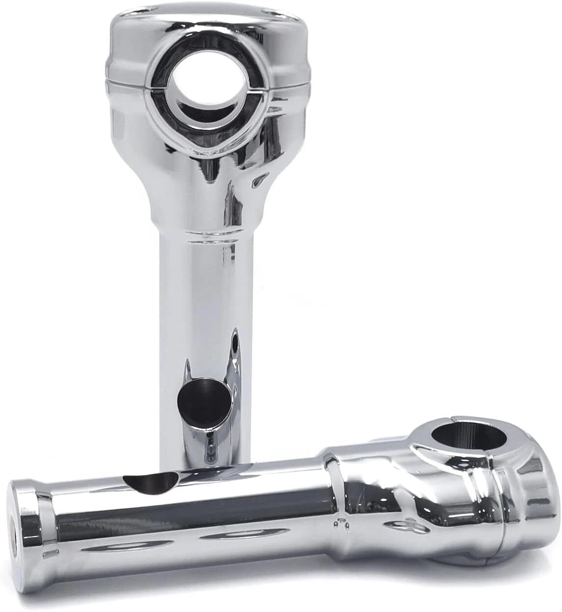 Chrome 6" Risers 1" Handlebar Top Clamps for Harley Super Glide Softail (2006–2023)