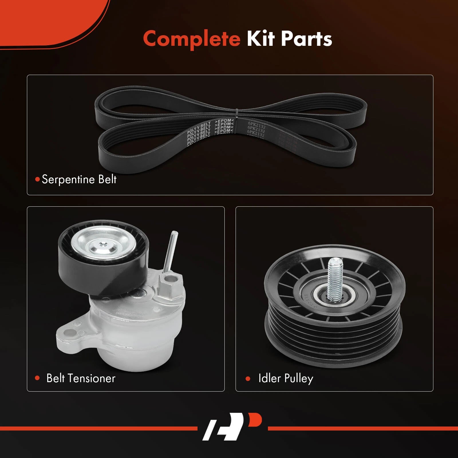 3X Serpentine Belt Drive Component Kit for Mercedes-Benz E350 (2006–2010)