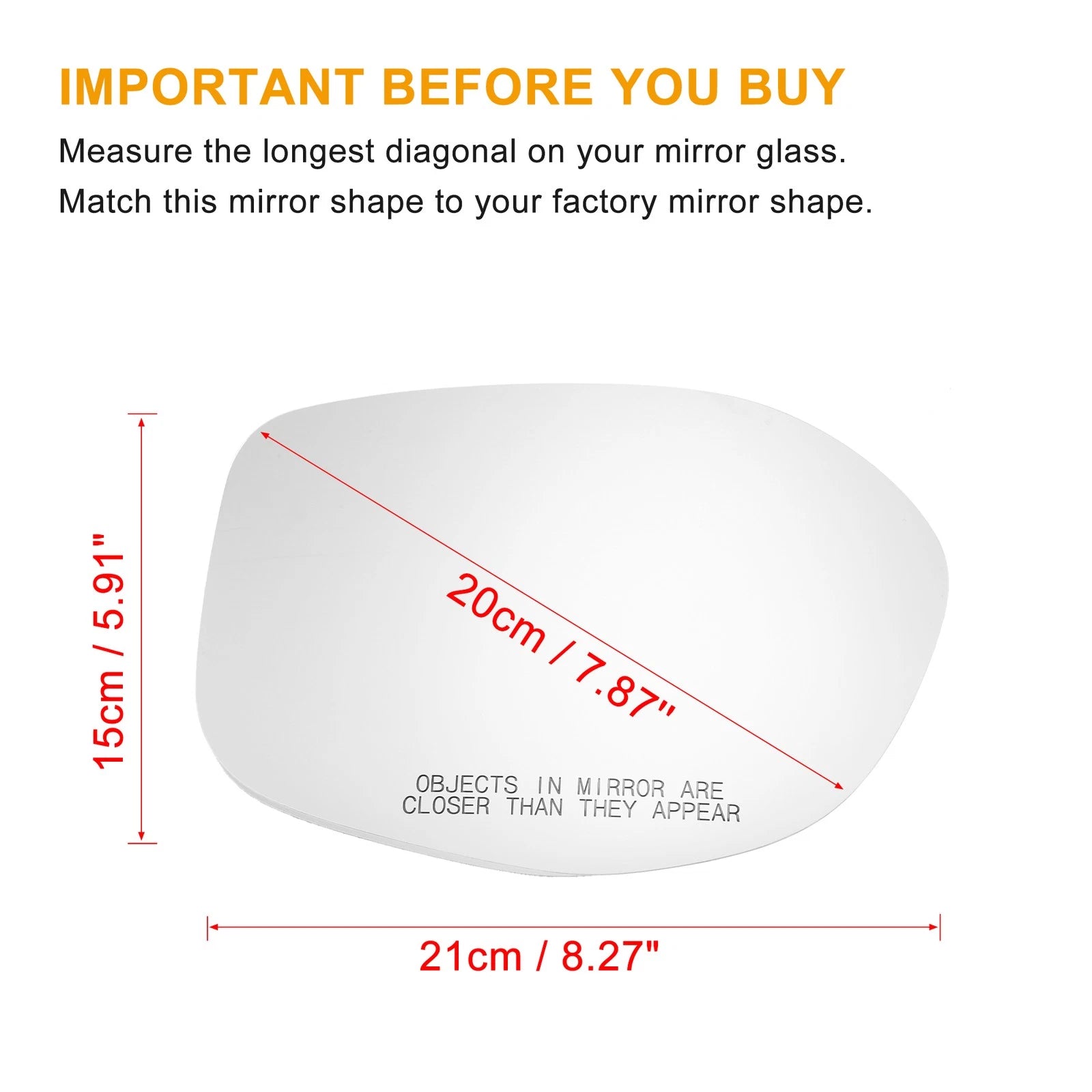 Heated Passenger Side Mirror Glass for Honda Odyssey (2005–2010)