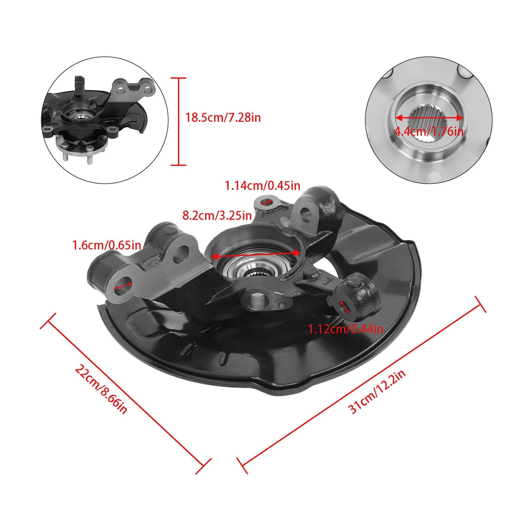 Front Steering Knuckles & Wheel Hub Bearings for Toyota Corolla (2014-2018)