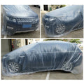 50-Pack Clear Plastic Disposable Car Covers for Universal Fit