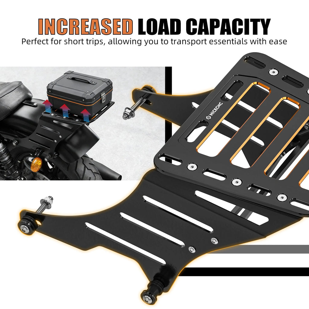 2X Rear Luggage Rack Top Case Carrier for Harley Iron 883 XL883N (2009–2014)
