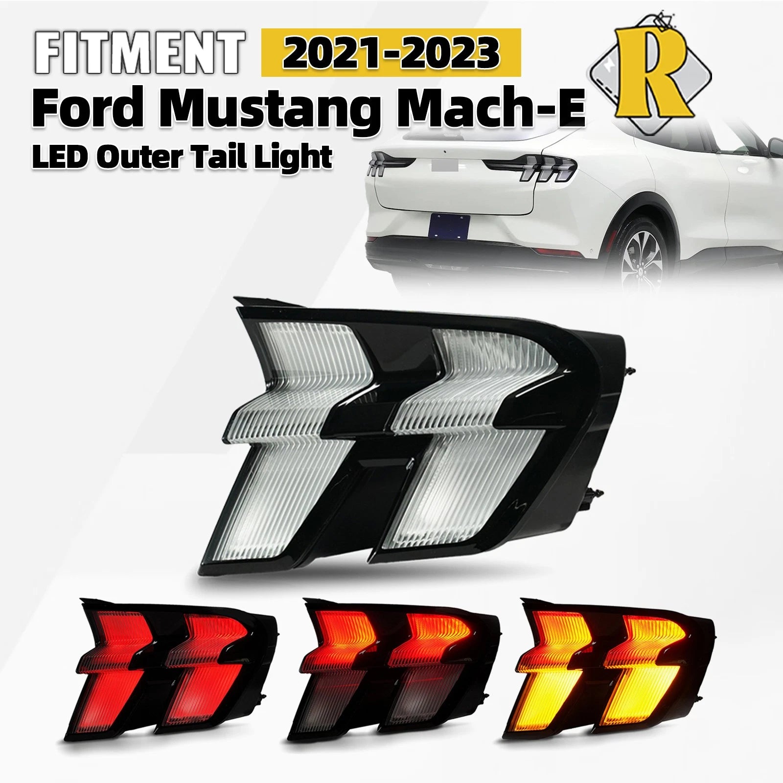 LED Outer Tail Light Right Passenger Side for Ford Mustang Mach-E (2021–2023)