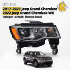 Halogen Chrome Headlight for Jeep Grand Cherokee (2017–2022) W/Bulb, Right