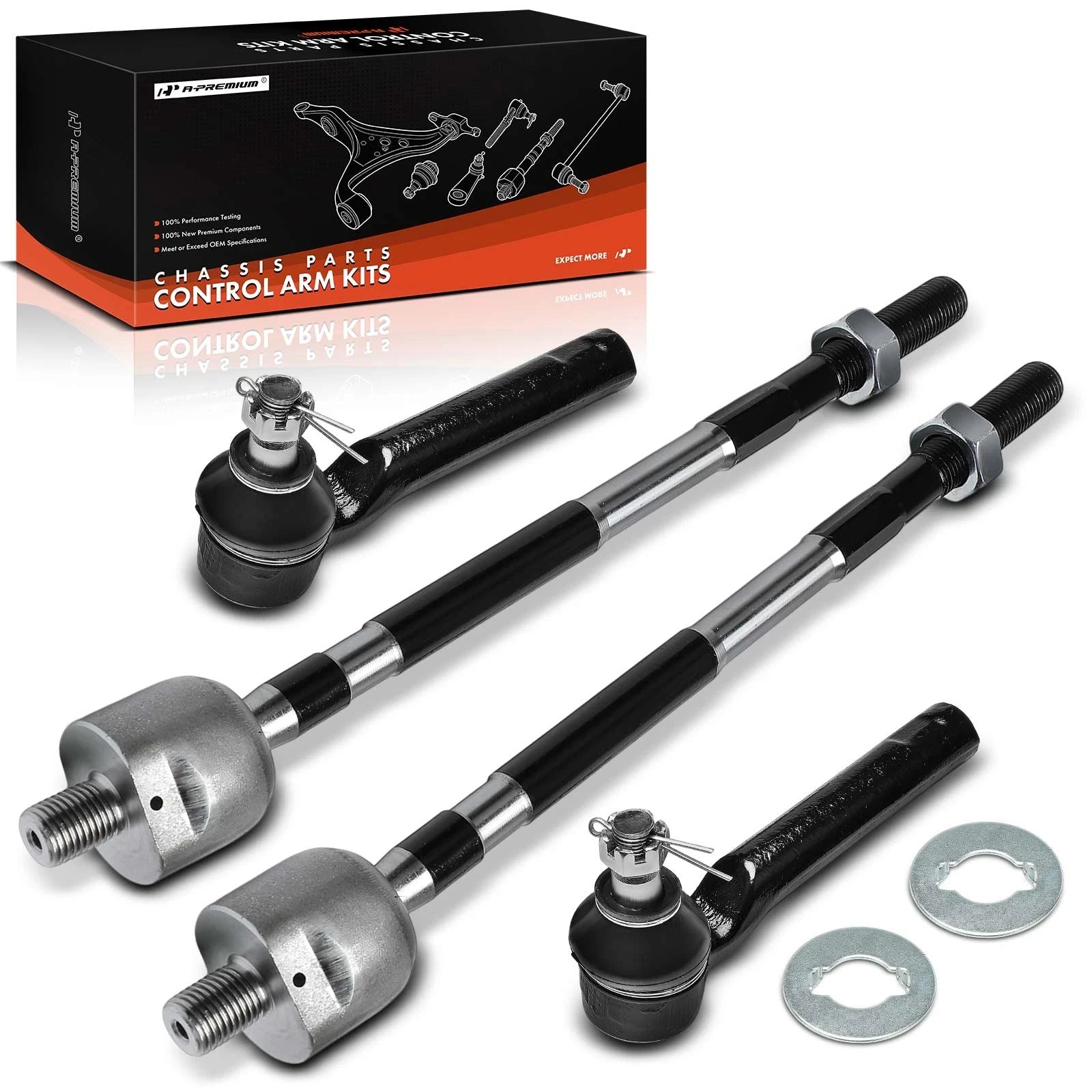 Set of 4 Front Inner & Outer Tie Rod Ends for Subaru Impreza 