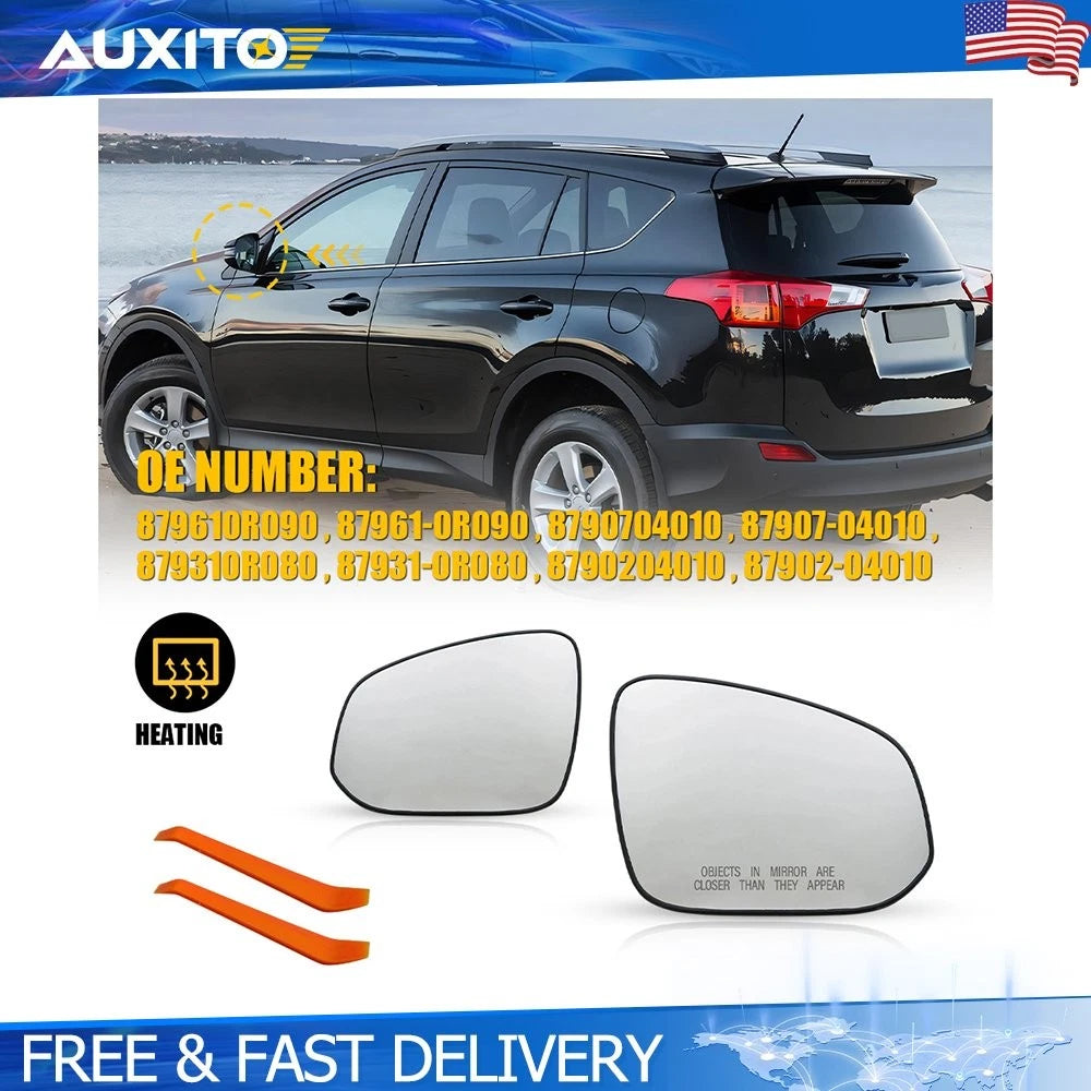 2X Heated Mirror Glass for Toyota 4Runner RAV4 Tacoma (2013–2022)
