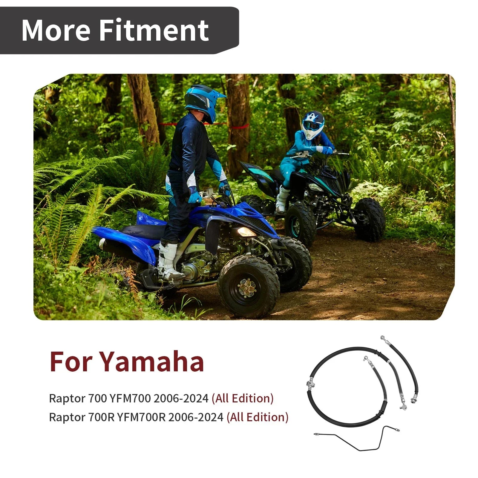 Front Brake Hose Lines Pipe Kit for Yamaha Raptor 700 (2006–2024)