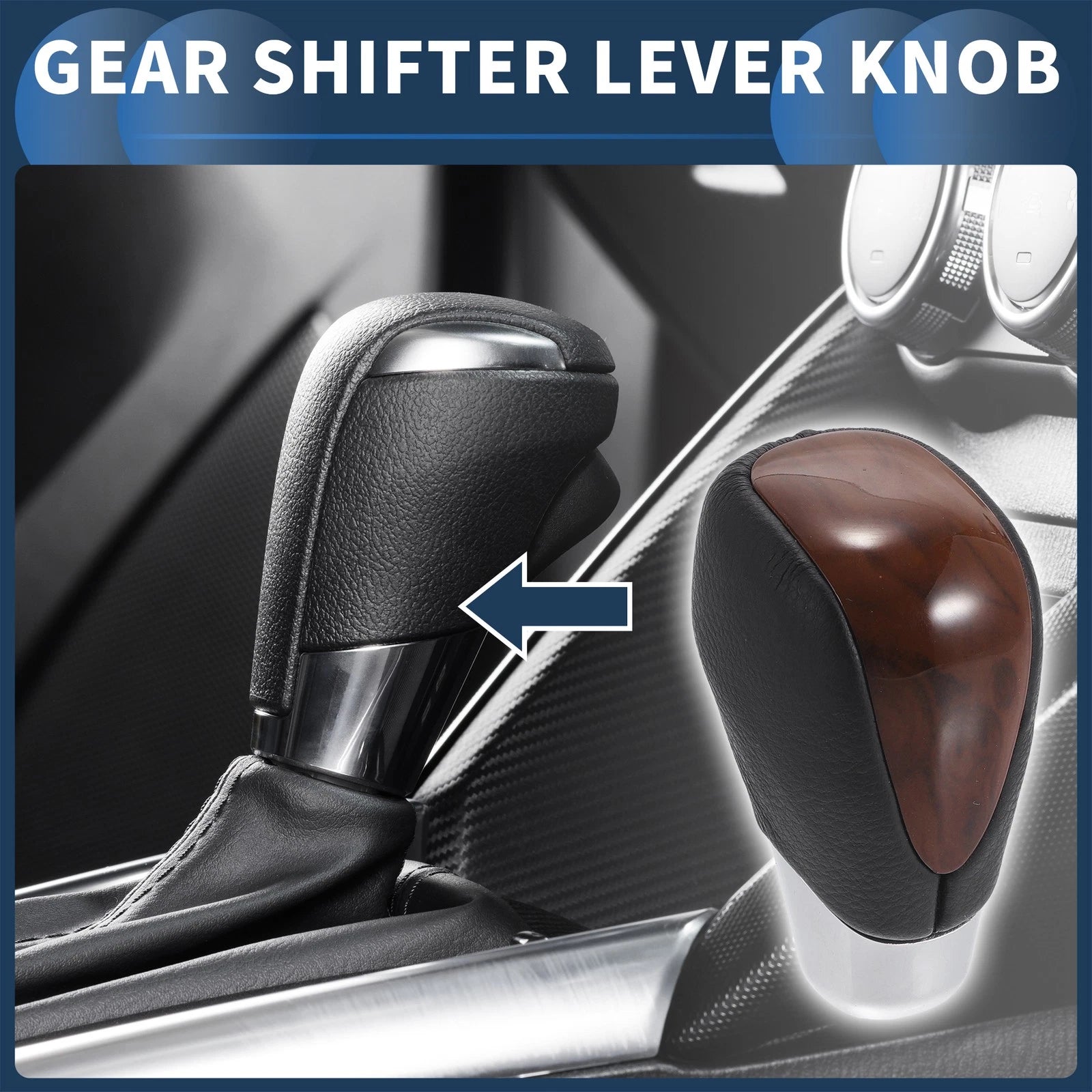 Automatic Gear Shifter Knob for Toyota Alphard 200 Series (2015–2020) Faux Leather Brown