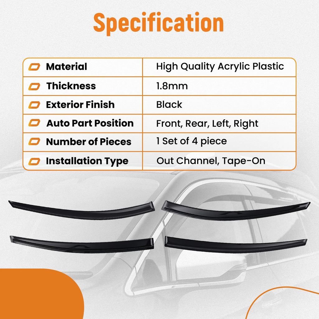 4Pcs Window Visor Rain Guard for Nissan Sentra (2020–2024)