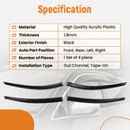 4Pcs Window Visor Rain Guard for Nissan Sentra (2020–2024)