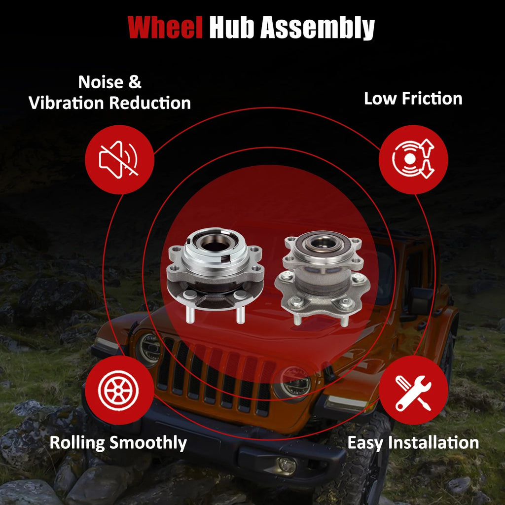 Set of 4 Wheel Hub Bearing Assemblies for Nissan Altima 2008–2012