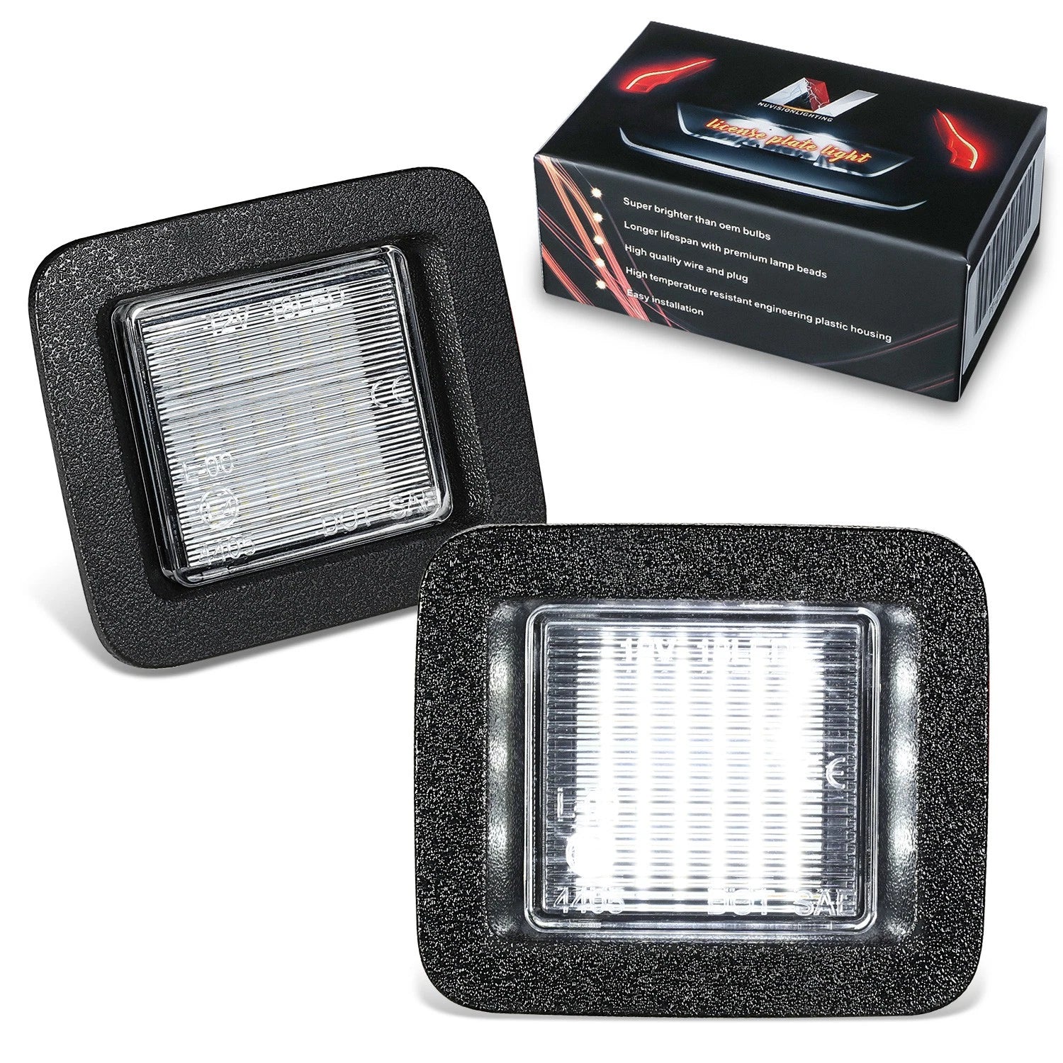 2X LED License Plate Lights for Ford F-150 (2015–2020) Black/Clear