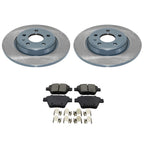 Rear Rotors & Bosch QuietCast Ceramic Brake Pads Kit for Audi A4