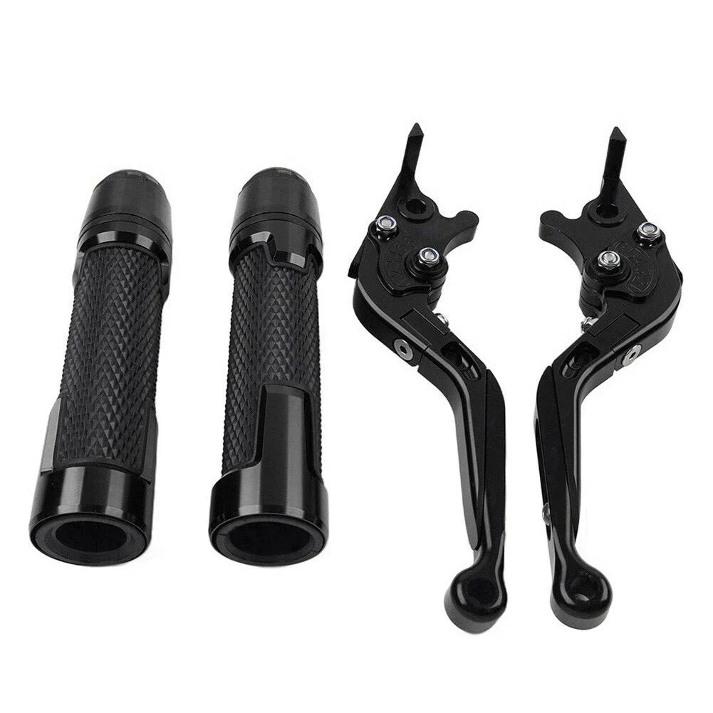Black Extendable Brake Clutch Levers Grips Set for Suzuki GSXS125 (2017-2023)