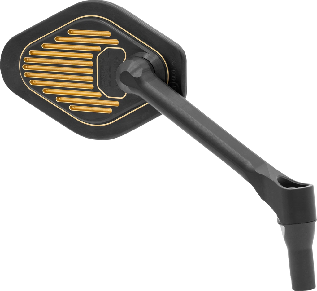Adjustable Mirror for Drag Specialties (Black/Gold, Short Stem, Right)