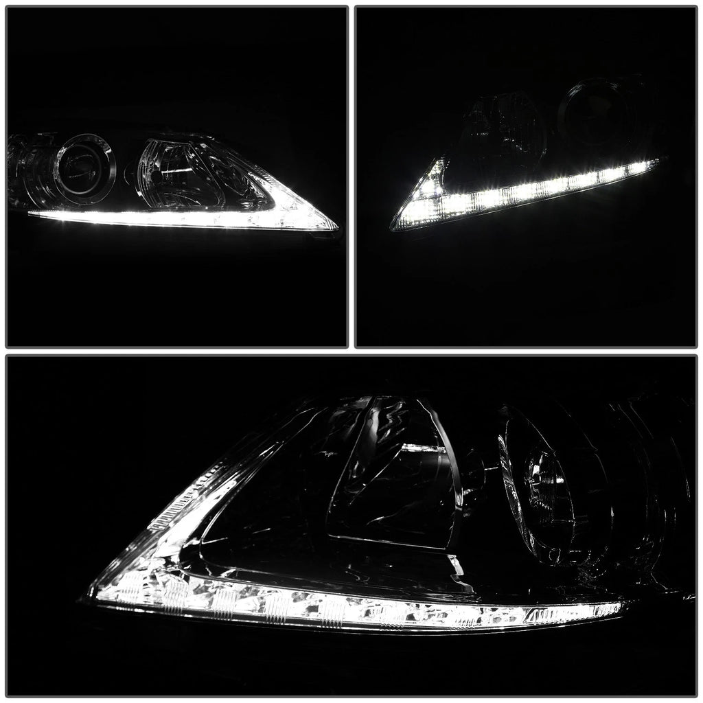 Chrome Housing Projector Headlight Lamp w/ LED DRL for Lexus ES300h/ES350 (2013–2015)