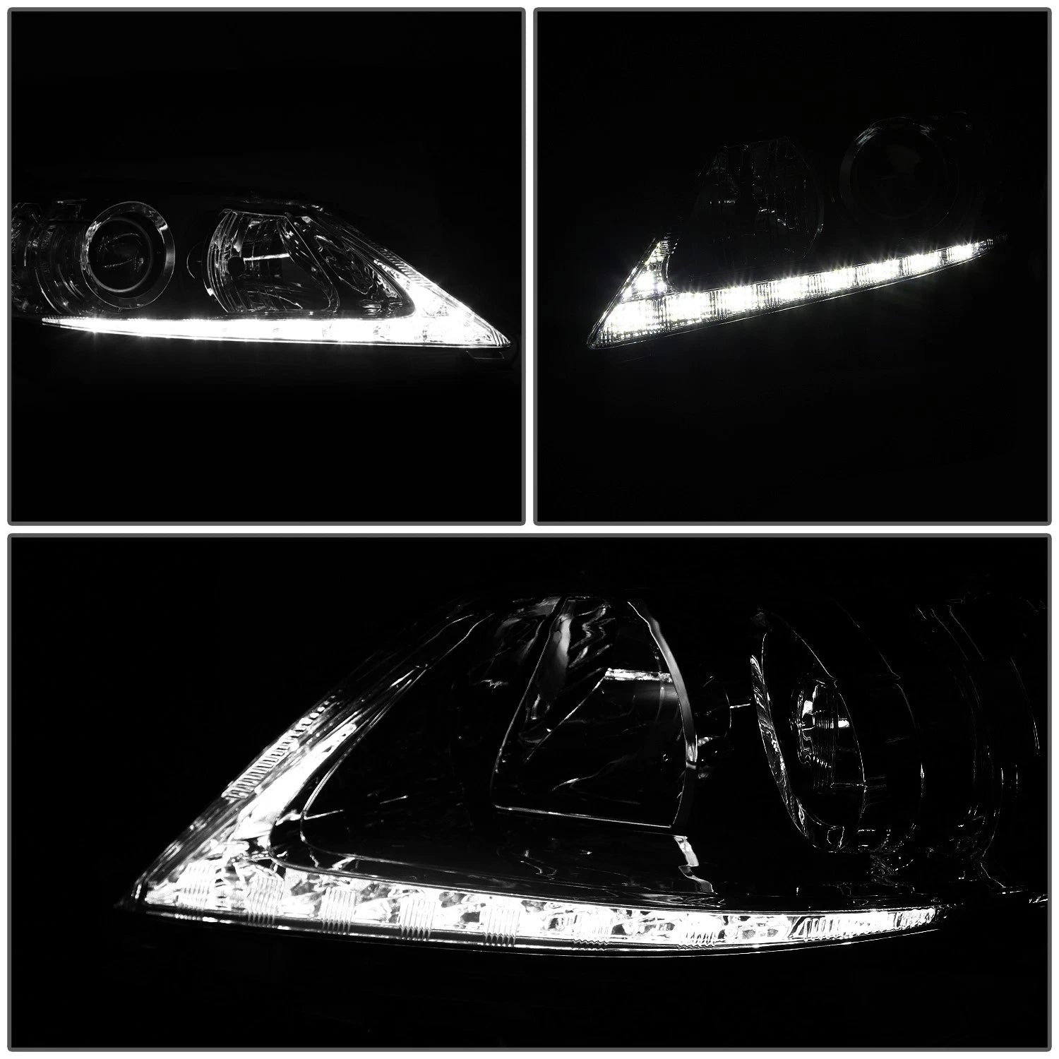 Chrome Housing Projector Headlight Lamp w/ LED DRL for Lexus ES300h/ES350 (2013–2015)
