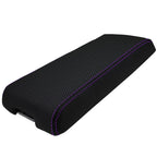 Console Armrest Cover for Jeep Liberty (2008–2013) Carbon Fiber Purple Stitch