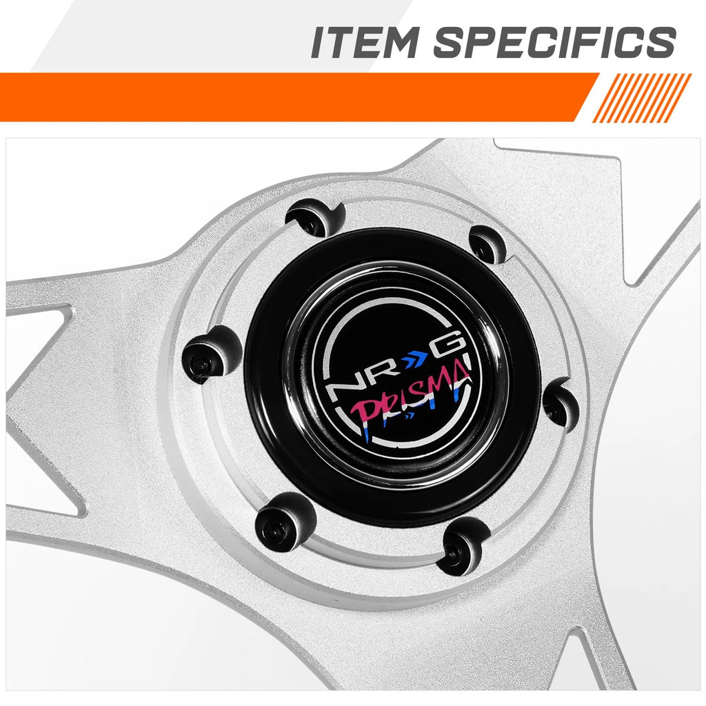 NRG RST-070-SL 330mm 1" Dish Aluminum Silver Steering Wheel for Universal