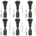 Set of 6 NGK GPower Platinum Spark Plugs & Denso Coil Boots for Santa Fe Sorento