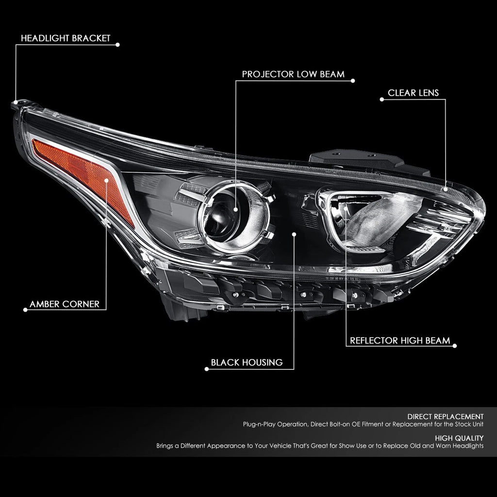 Right Passenger Side Projector Headlight Assembly for Forte Sedan (2019–2021)
