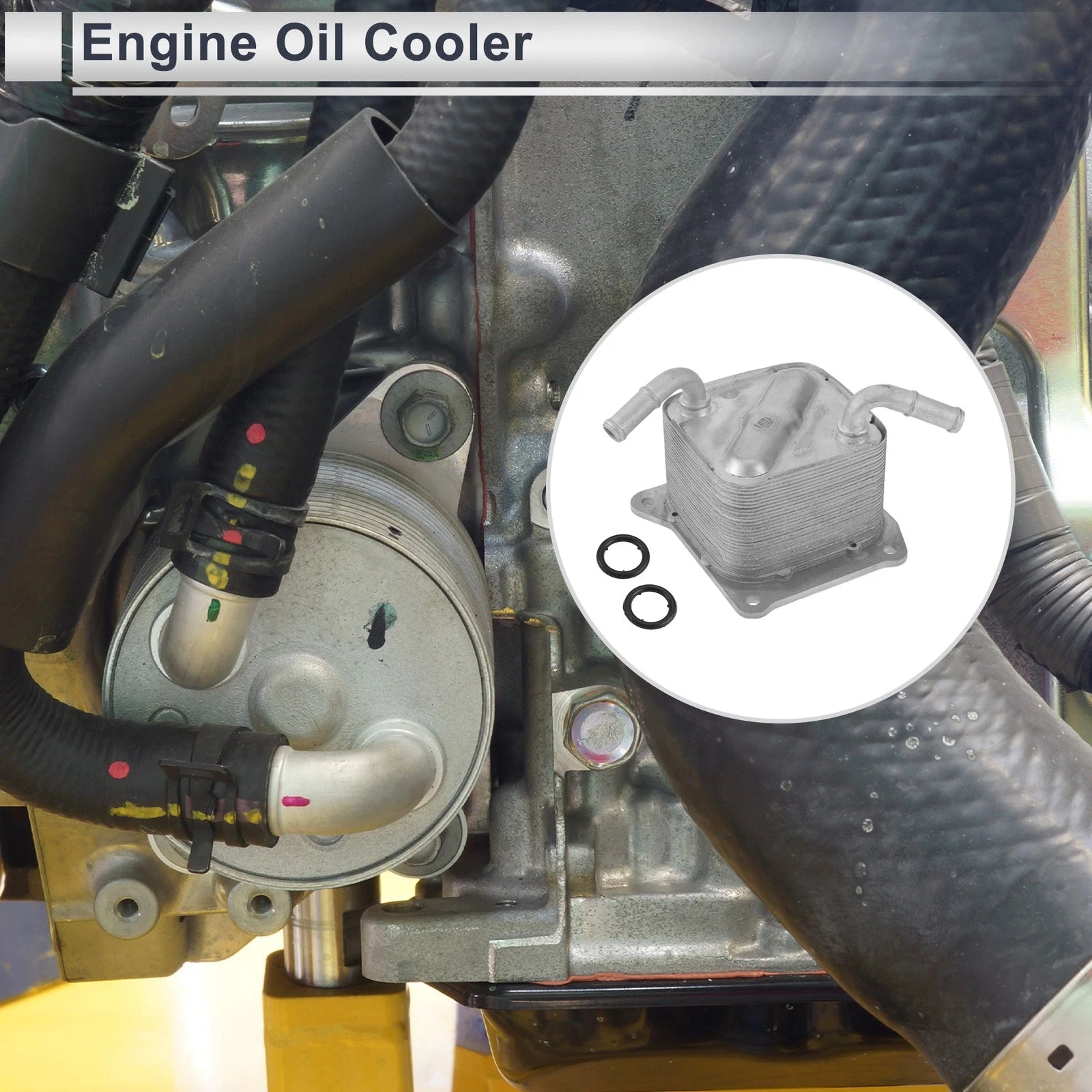 Engine Oil Cooler for Nissan (2010–2015) No.216063JX0B Set with O-ring Seals