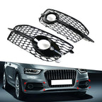 Honeycomb Front Grille Fog Light Covers for Audi Q3 (2012-2014)