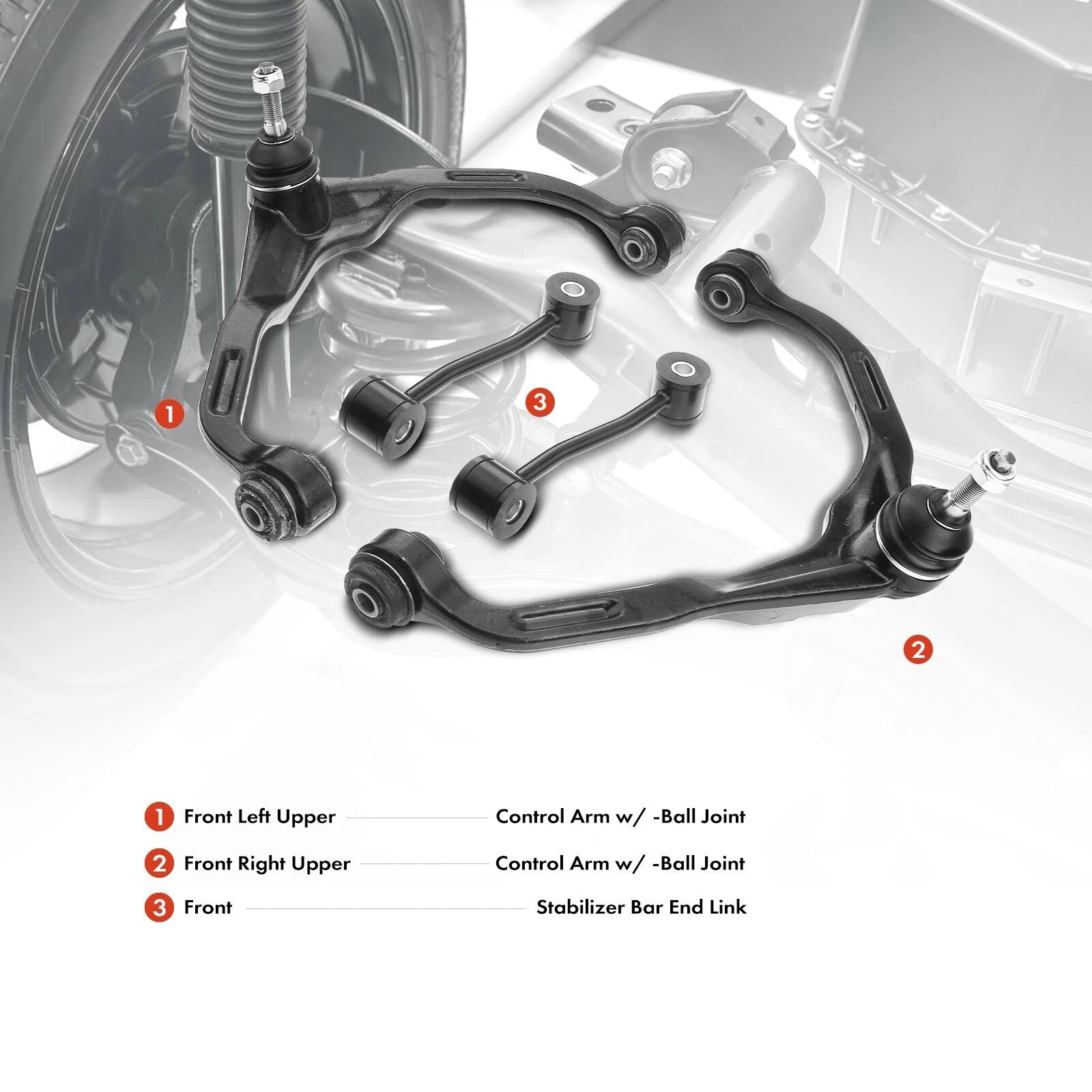 Set of 4 Front Upper Control Arm Ball Joints for Dodge Jeep