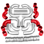 12Pcs 2.5" Intercooler Pipe Kit with Clamps & Red Silicone Couplers Universal