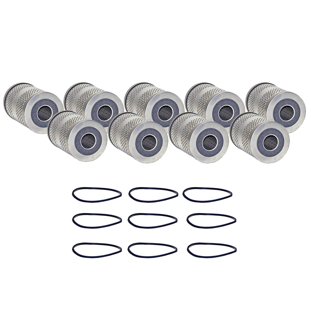 Set of 9 Engine Oil Filters for Chevrolet GMC Iso Studebaker (StdAsp)