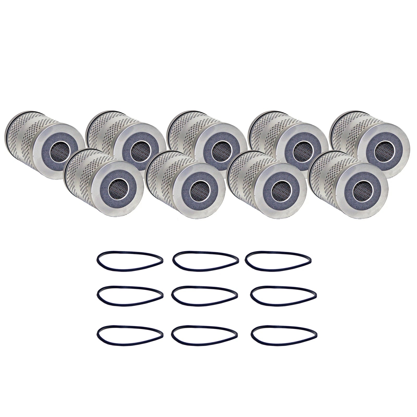Set of 9 Engine Oil Filters for Chevrolet GMC Iso Studebaker (StdAsp)