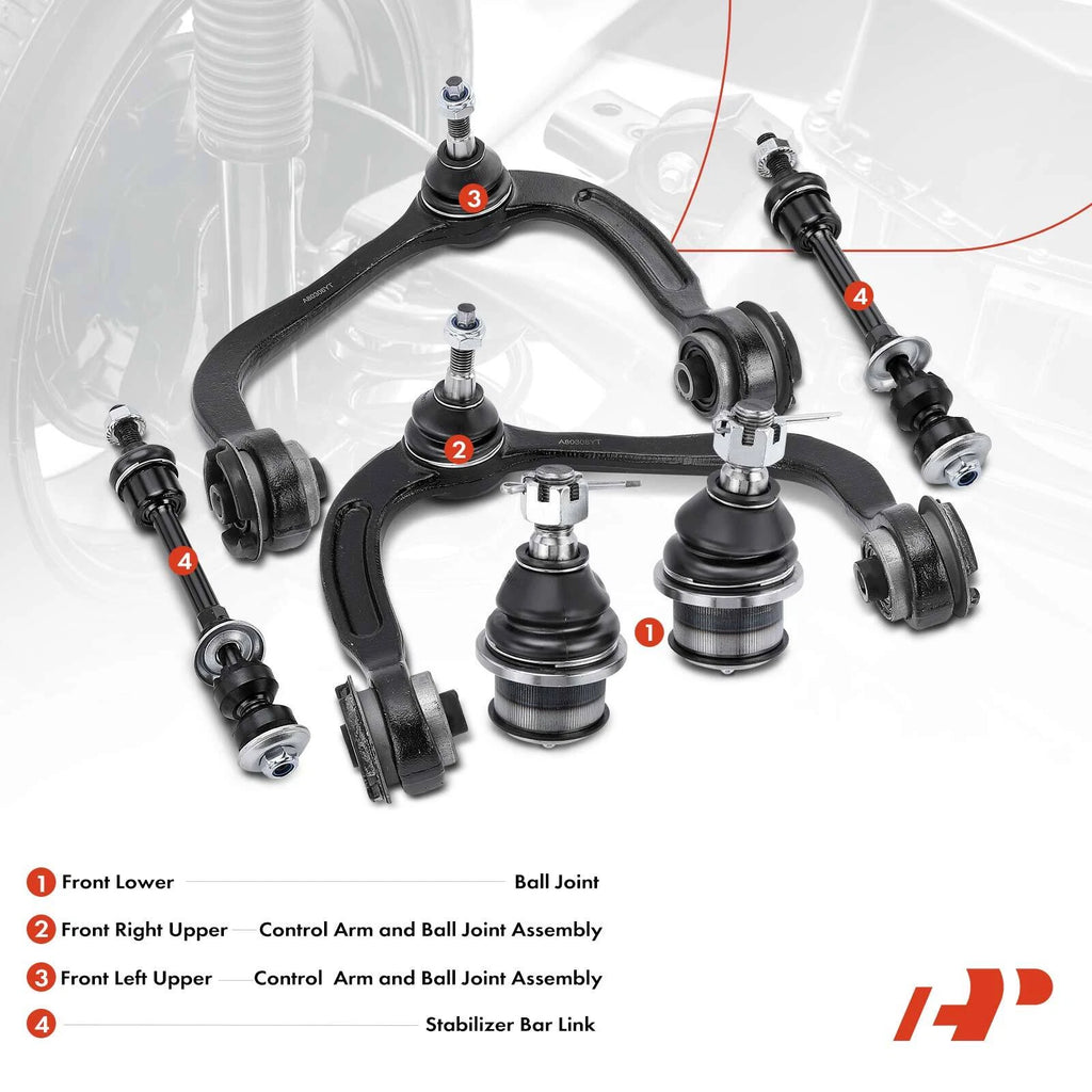 6X Front Control Arm Ball Joint Sway Bar Link for Ford F-150 (2005–2008)