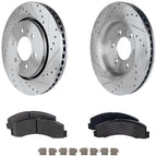 Brake Disc and Pad Kit for Ford F-150 (2018–2020) Front Left Right Cross-drilled