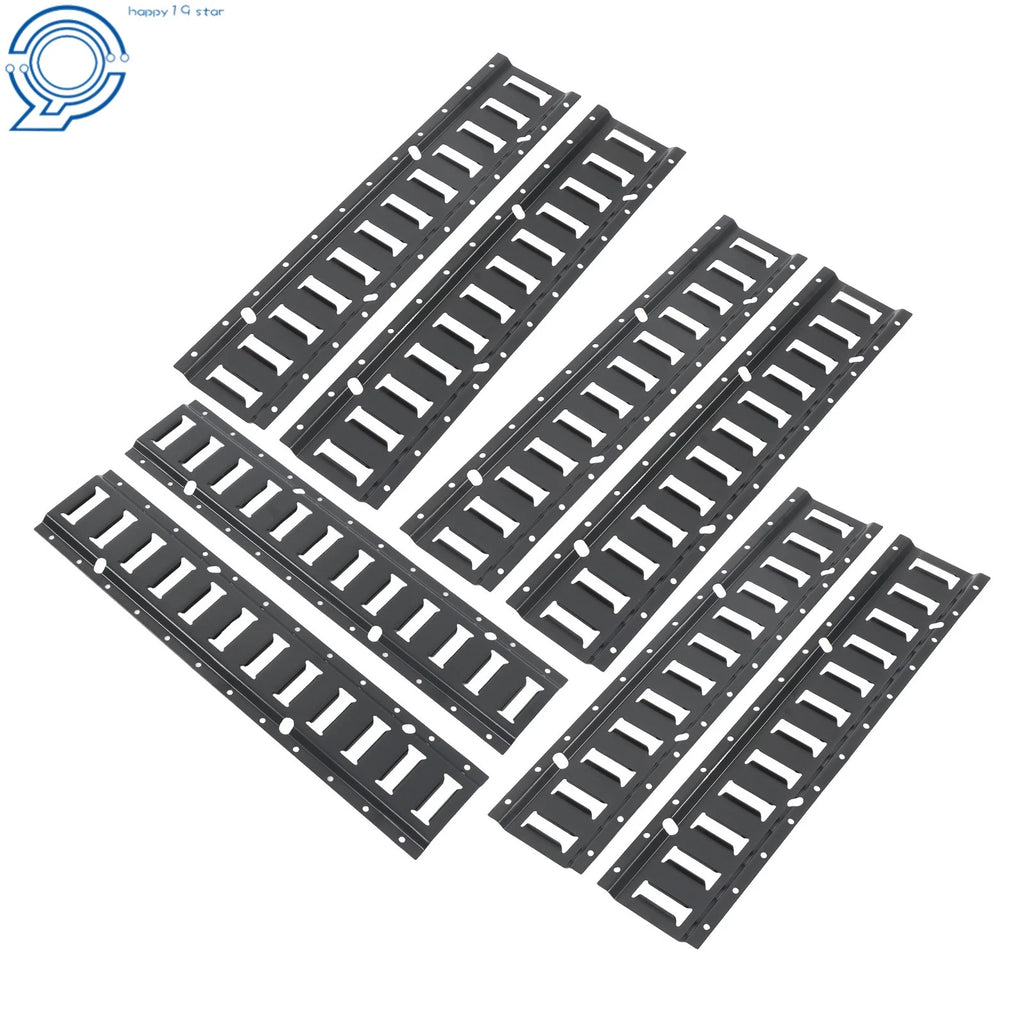 E Track Tie-Down Rail Set of 8 for Enclosed Cargo Trailer (2 ft, Black Steel)