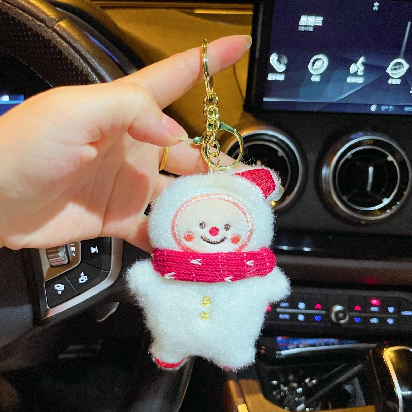 Decorations Keyring Plush Christmas Keychain for Gift