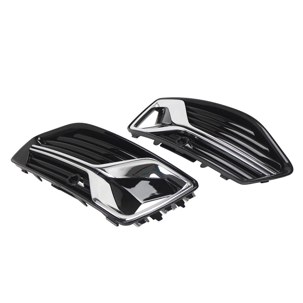 2X Front Fog Light Grille Cover Chrome Trim for Audi A6 S6 C8 (2019–2023)