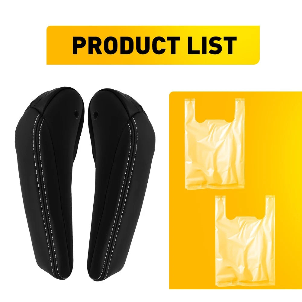 2X Front Seat Armrest Covers for Chrysler Town & Country (2011–2016) Leather Black