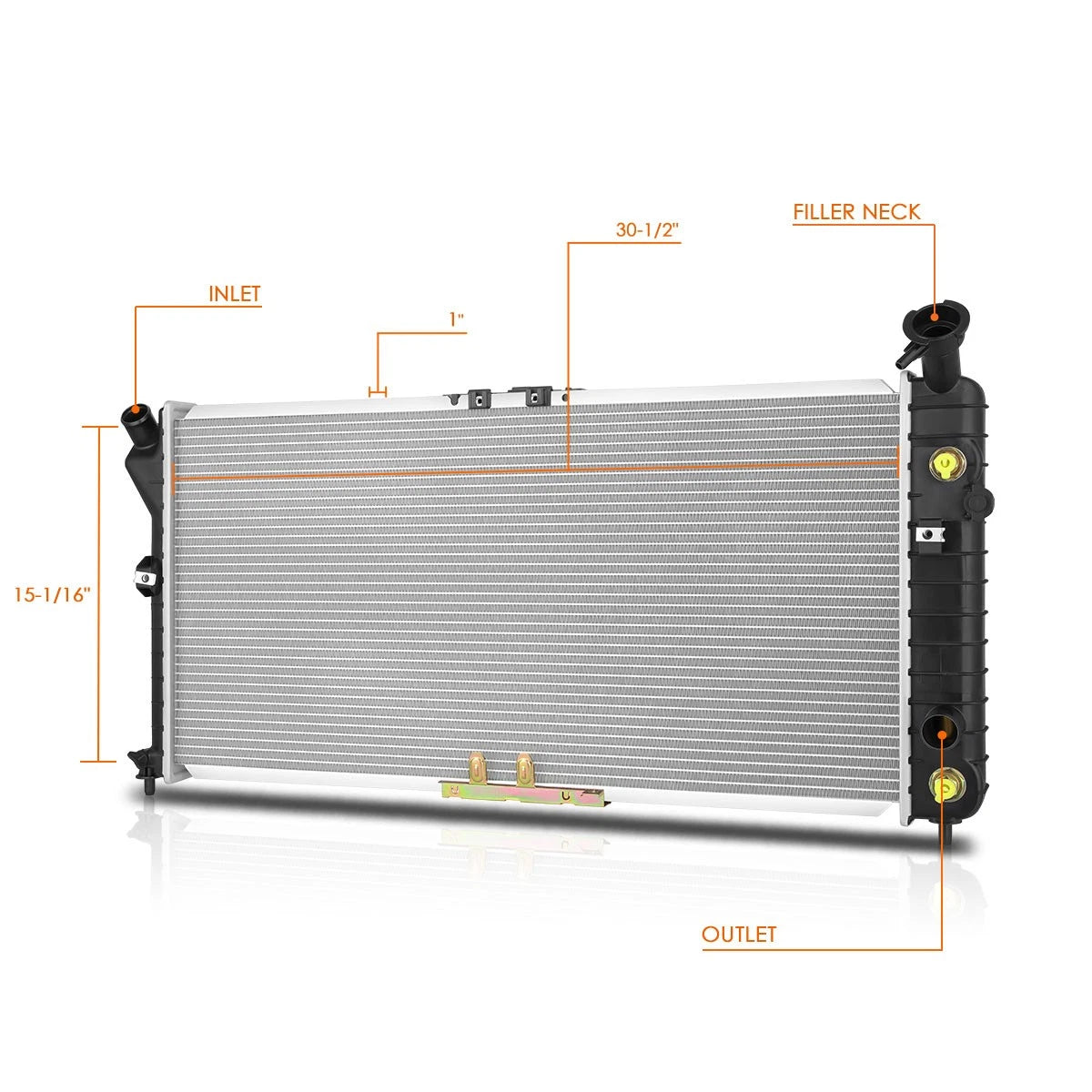 OE Aluminum Radiator DPI-1890 for Pontiac Grand Prix/Buick Regal (1997–2003)