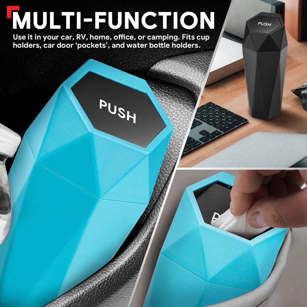 Trash Can Set of 2 for Sky Blue & Matte Black (3.5")