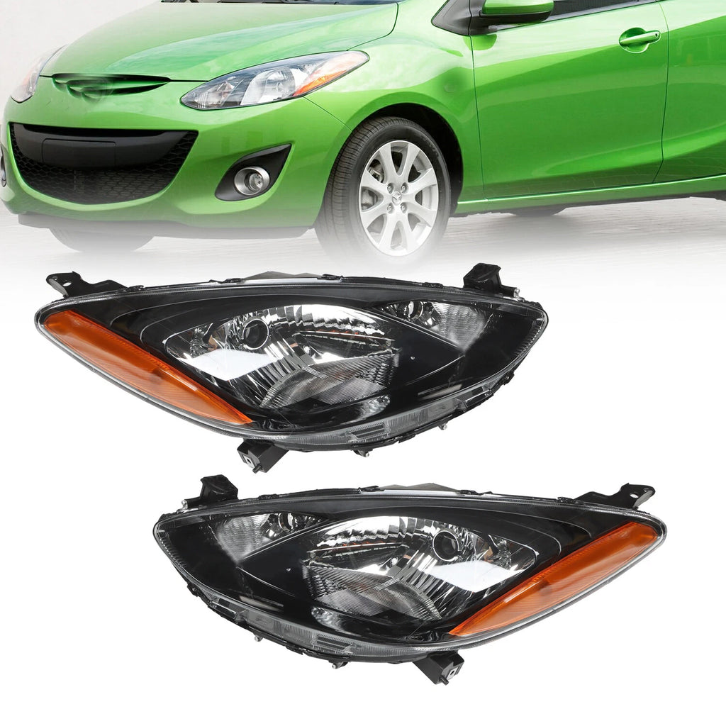 Halogen Headlight Set for Mazda 2 (2011–2014) - Driver & Passenger Side